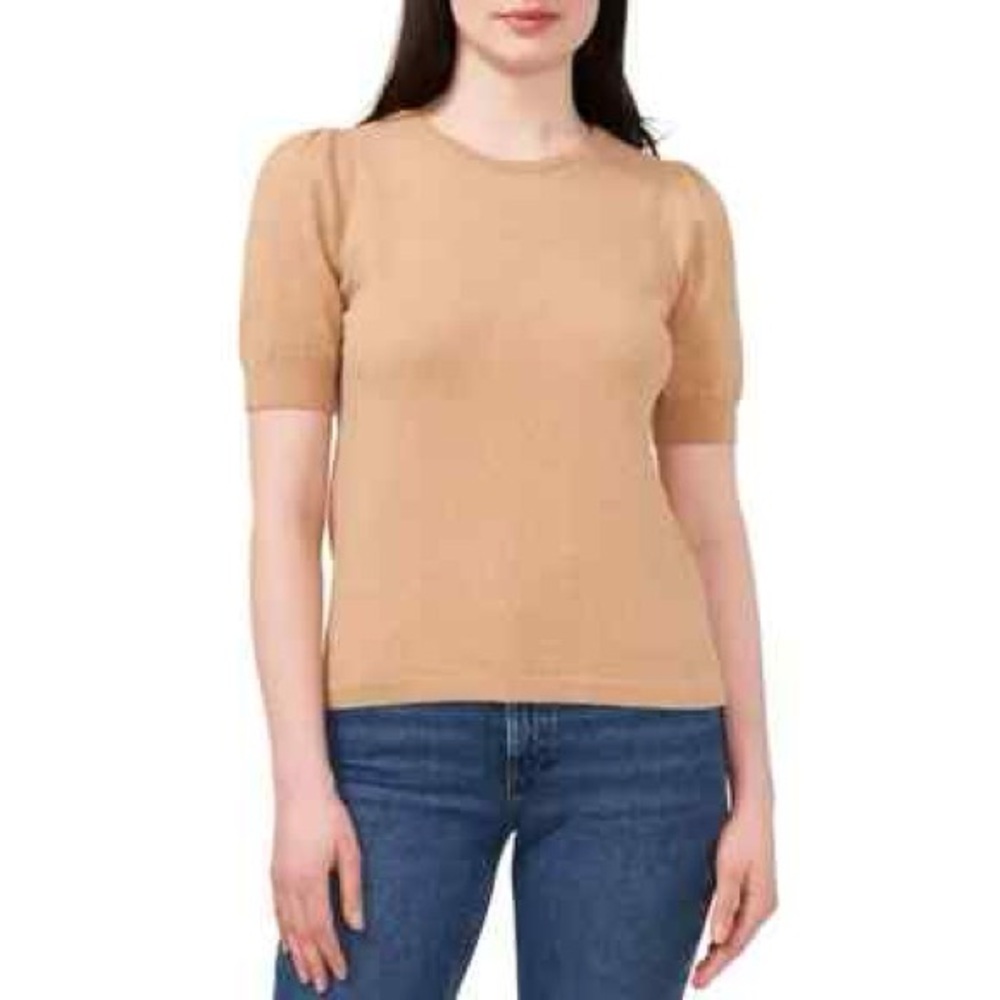 Women's Tan Short Sleeve Top